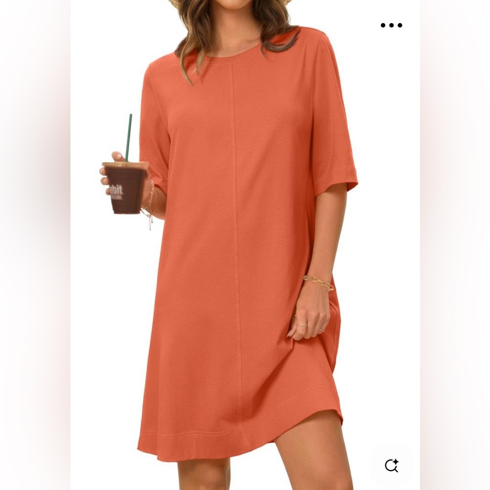 Merokeety Brick Red Shirt Dress NWT